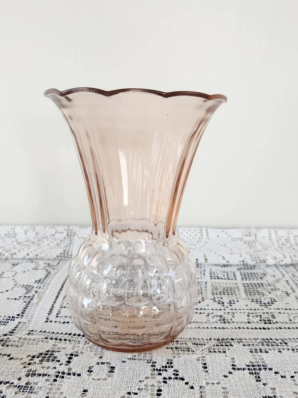 Pink Glass Decorative Vase -